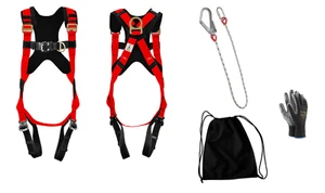 Profi Sicherheitsgurt Auffanggurt 140kg + Halteseil 1,6m Bühnen Fallschutz DIN - Picture 1 of 4