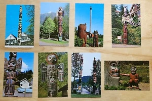 8 DECKLE EDGED VINTAGE TOTEM POLE POSTCARDS - Picture 1 of 2