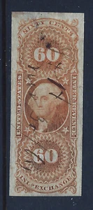 Bigjake: R-64a, 60 cent Inland Exchange - Imperf - 1st Revenue Issue - Picture 1 of 1