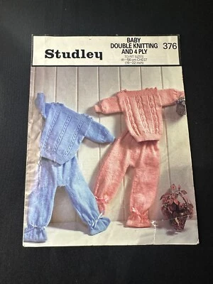 Vintage Baby Sweater & Leggings Pattern | Studley 376 | Original Leaflet - Image 1 of 2