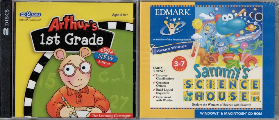Arthurs 1st Grade & Sammy's Science House Pc Both New Win10 8 7 XP Learn Early - Image 1 of 2
