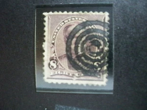 USA Used, 1893 Issue 8 Cent William T Sherman "Bulls Eye Cancellation" Perf 12 - Picture 1 of 1