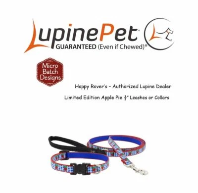 Correas para perros Lupine Lifetime EDICIÓN LIMITADA - 1/2" pastel de manzana guinga Foto 1 de 4