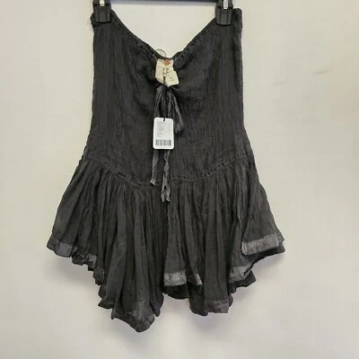 Free People Gauze Top Fairycore Whimsygoth Y2K Grunge New Peplum Blouse XS Silk - Image 1 of 4