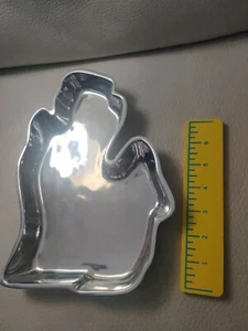 Beatriz Ball Michigan state holiday tray Serving Bowl 6933 chrome 10” dish glove - Picture 1 of 5