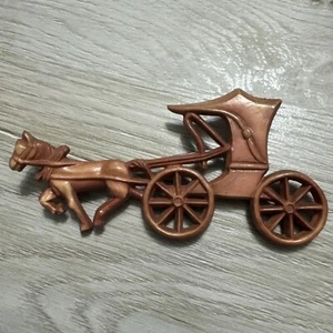 VINTAGE PLASTIC STAGECOACH PIN BROOCH 3-1/4” LONG COLLECTIBLE - Picture 1 of 5