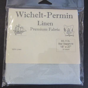Wichelt-Permin Premium Fabric 32 ct STAR SAPPHIRE Linen 18 x 27 NIP - Picture 1 of 7