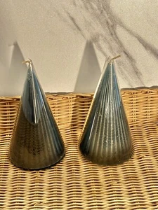 Bullseye 2 pc Ribbed Holiday Tree Fragrance Free Candles Green NEW! - Picture 1 of 3