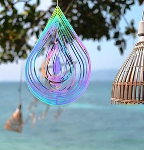 30*20 CM 3D Metal Wind Spinners Stainless Steel Hanging Sculptures Yard Garden - Bild 1 von 9