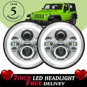Pair 7 Inch LED Headlight Hi/Lo Beam Turn Signal DRL For Nissan Patrol GQ 88~99 
