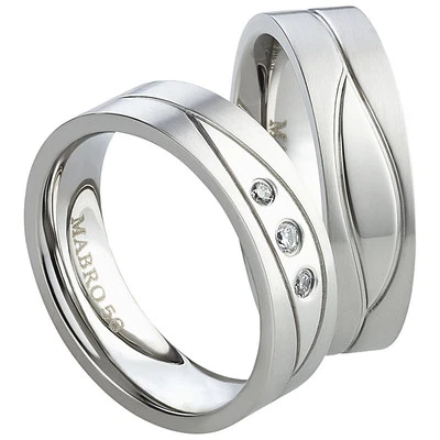 Ring Freundschaftsringe Partnerringe Verlobungsringe Edelstahl Silber mit Gravur - Bild 1 von 4