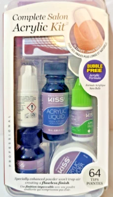 Kit de uñas - Kit acrílico de salón - KISS profesional completo 64 puntas nuevo en caja Foto 1 de 4