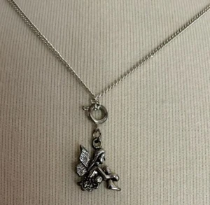 Pewter Fairy Charm & 18” Silver Necklace - Picture 1 of 3