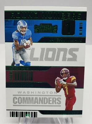 2022 Panini Contenders Round Numbers Green #RN-WD Jahan Dotson Jameson Williams - Image 1 of 2