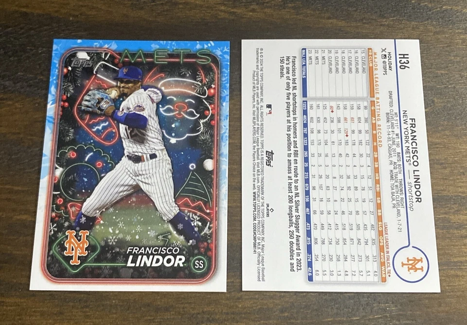 2024 Topps Holiday Francisco Lindor #H36 New York Mets Baseball Card - Image 1 of 1