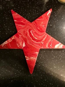 Stern - Pouring - HANDGEMALT - Unikat - Leinwand  - Bild 1 von 1