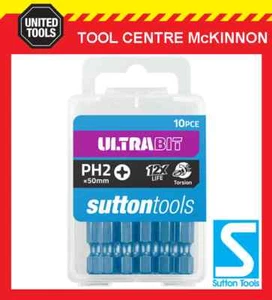 10 x SUTTON IMPACT ULTRABIT PHILLIPS HEAD PH2 x 50mm INSERT BITS - GERMAN MADE - Picture 1 of 4