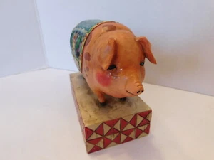 JIM SHORE HEARTWOOD CREEK COUNTRY HERITAGE PIG / HOG FIGURINE # 117142 DATE 2003 - Picture 1 of 6