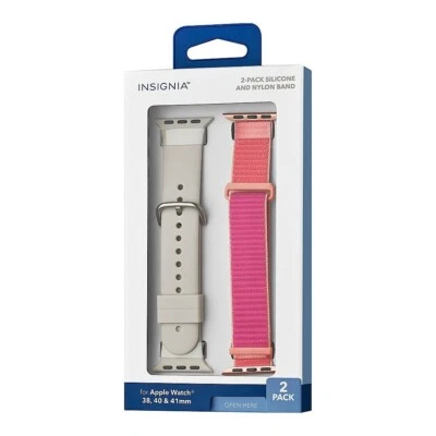Insignia - Bandas de silicona y nailon para Apple Watch 38 mm 40 mm y 41 mm (paquete de 2) Foto 1 de 4