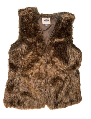 Chaleco de piel sintética marrón marino antiguo - mediano para mujer - capas suaves y acogedoras Foto 1 de 4