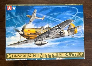 * Tamiya  1/48 scale Messerschmitt Bf109E-4/7 Trop Free Shipping - Foto 1 di 6