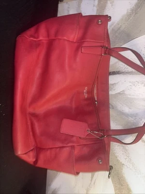 Coach Saffiano Leather Baby Diaper Multifunction Bag Tote Love Red See Pics - Image 1 of 4