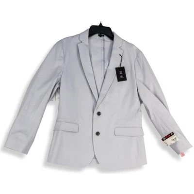 NWT J Ferrar Women's Light Blue Notch Lapel Two Button Classic Blazer Size 12 - Image 1 of 4