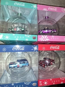 🔥NEW 2025 M2 Machines Coca Cola Christmas Ornament Set Of 4 Chevy,Ford,Blazer🔥 - Picture 1 of 14