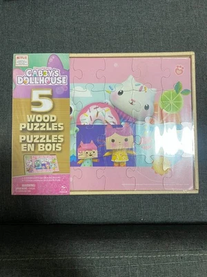 Juego de 5 rompecabezas de madera Spinmaster DreamWorks Netflix Gabby's Dollhouse SELLADO Foto 1 de 2