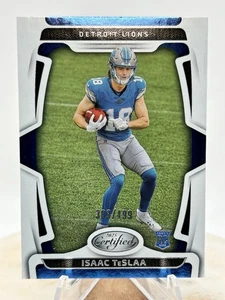 2025 Certified Isaac TeSlaa /499 RC SILVER SP #162 Detroit Lions Rookie - Bild 1 von 4