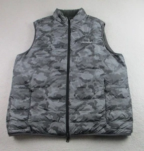 G/Fore Vest Jacket Mens Large Gray Camo Sherpa Lined Puffer Golf Shadow Creek - Picture 1 of 11