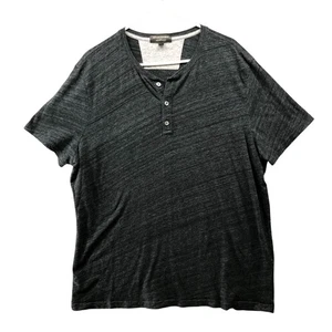 Banana Republic feuchtigkeitsableitendes Spacedye Henley T-Shirt Herren XL schwarz - Bild 1 von 8