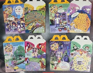 Vintage 1994 Set Of 4 Animaniacs McDonald's Happy Meal Boxes Flat - Picture 1 of 4