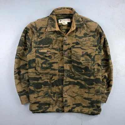 Columbia Gallatin Range Wool Blend Jacket Outfitter Brown Camo M Missing Buttons - Image 1 of 4