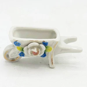 Occupied Japan Mini Wheelbarrow with Flowers - Picture 1 of 7