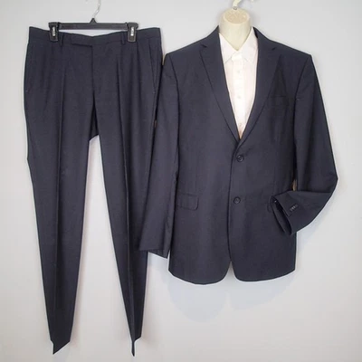 Ermenegildo Z Zegna Azul Marino 2 piezas Traje Blazer Chaqueta Pantalones 2 Botones Lana 42L Foto 1 de 4