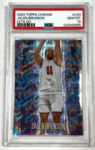Jalen Brunson Lets Go PSA 10 GEM MT 2024 Topps Chrome New York POP 3 - Bild 1 von 2