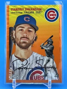 2023 Topps Chrome Platinum Anniversary Dansby Swanson #204 Orange Wave Ref /25 - Picture 1 of 2