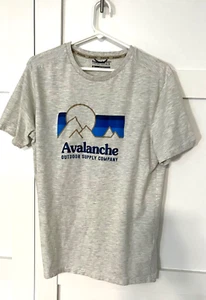AVALANCHE OUTDOOR SUPPLY COMPANY MENS GRAY GRAPHIC T-SHIRT SIZE L w/LOOP HANGER - Picture 1 of 6