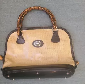 Dooney & Bourke gewebte Schulranzen Tasche Umhängetasche mit Bambusgriffen, Medium - Bild 1 von 6