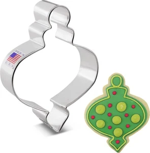 CHRISTMAS ORNAMENT FINIAL Metal Cookie Cutter- Ann Clark 4.25"- Tin Plated Steel - Picture 1 of 1