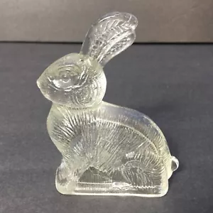 UNUSUAL GLASS EASTER BUNNY RABBIT CANDY CONTAINER - Picture 1 of 5
