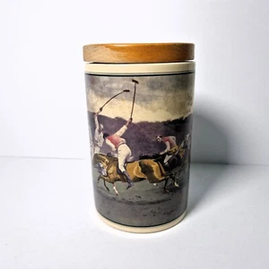 Vintage Años 80 Polo Ralph Lauren Cerámica Inglés Caza Country Cigar Jar Caballos - Imagen 1 de 4