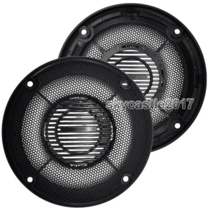 2pcs 4" inch Car Speaker Cover Decorative Circle Metal Mesh Grille 132mm #Black3 - Picture 1 of 8