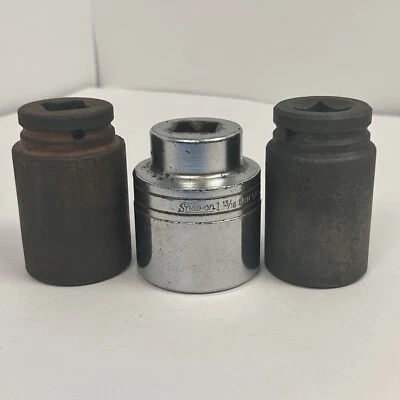 Lot Of 3 Impact 3/4" Drive Sockets Snap On 1-13/16”  1-3/8” Proto 1-1/4” Various - Image 1 of 4