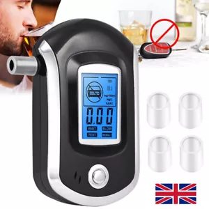 UK Polices Digital Breath Alcohol Analyzer Tester LCD Breathalyzer Test Detector - Picture 1 of 12