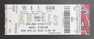 2023 Oakland Athletics vs Los Angeles Angels Ticket Stub 4/24/23 Mint Condition! - Picture 1 of 1