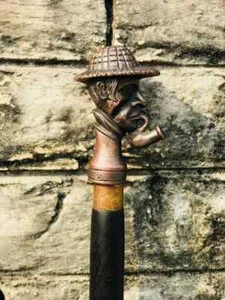 Vintage Men's Sherlock Holmes Black Shaft Unique Antique Walking Cane /Handle - Picture 1 of 8