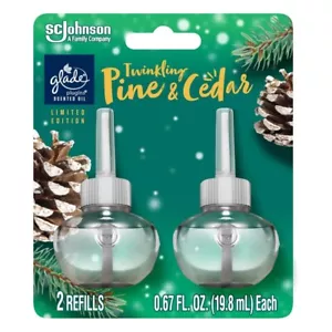 Glade Plug-Ins Air Freshener Refills, Twinkling Pine & Cedar, 0.67 oz, 2 Count - Picture 1 of 5
