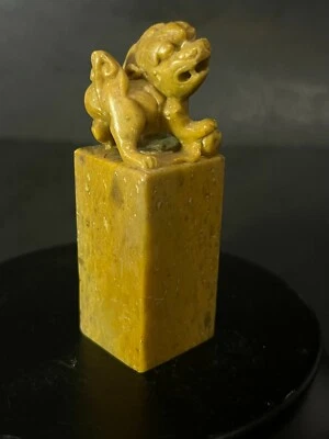  中国雕刻肥皂石 Foo 狗切印坯 — 第 1/4 张图片